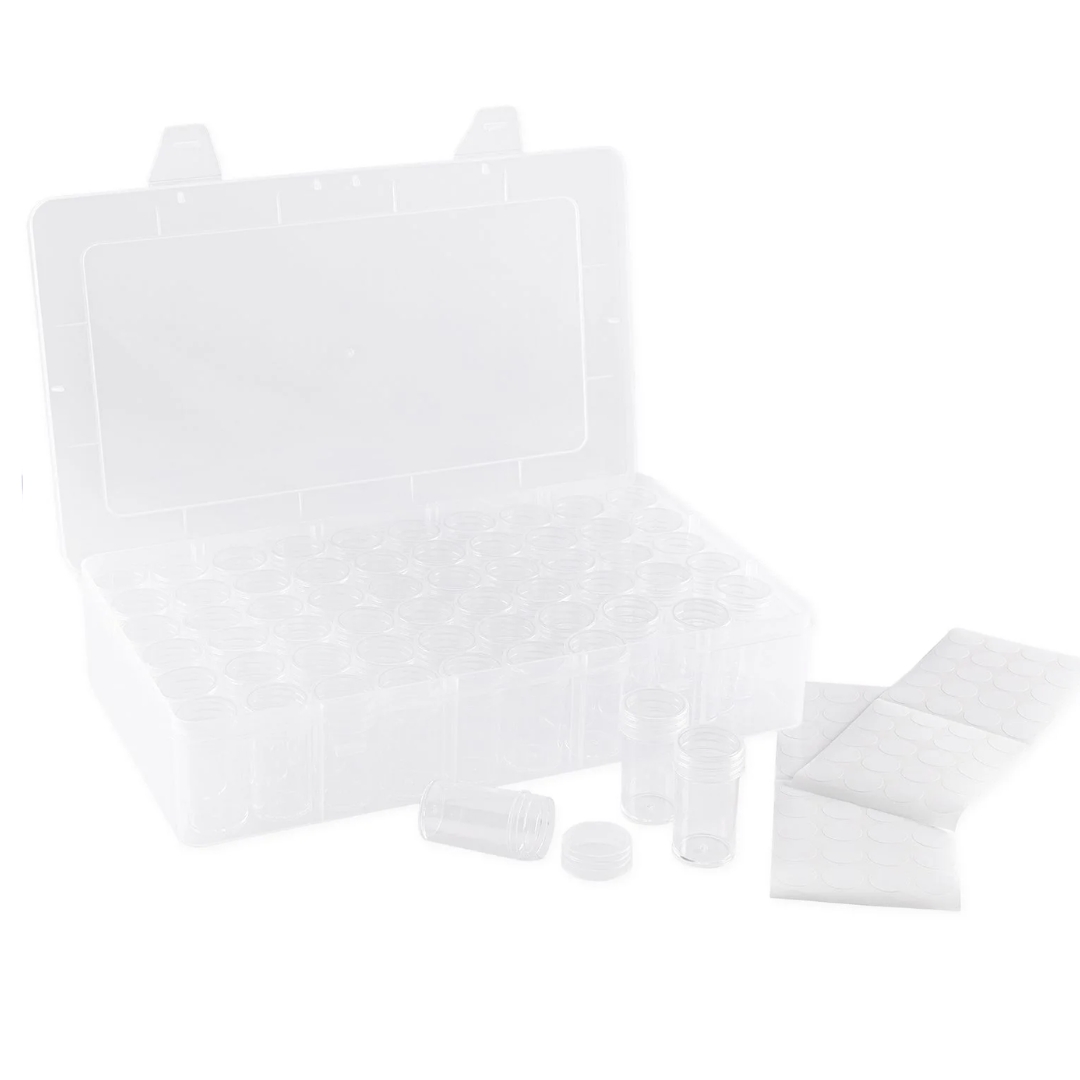 Vaessen Creative Transparent Storage Box säilytysrasia purkeilla (60 kpl)