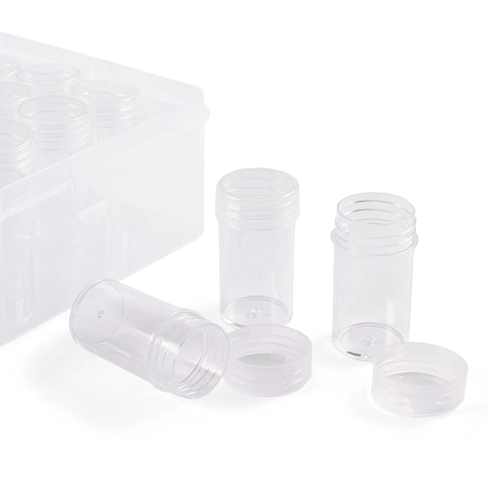 Vaessen Creative – Transparent Storage Box säilytysrasia purkeilla kirkas (60 kpl) - Image 4