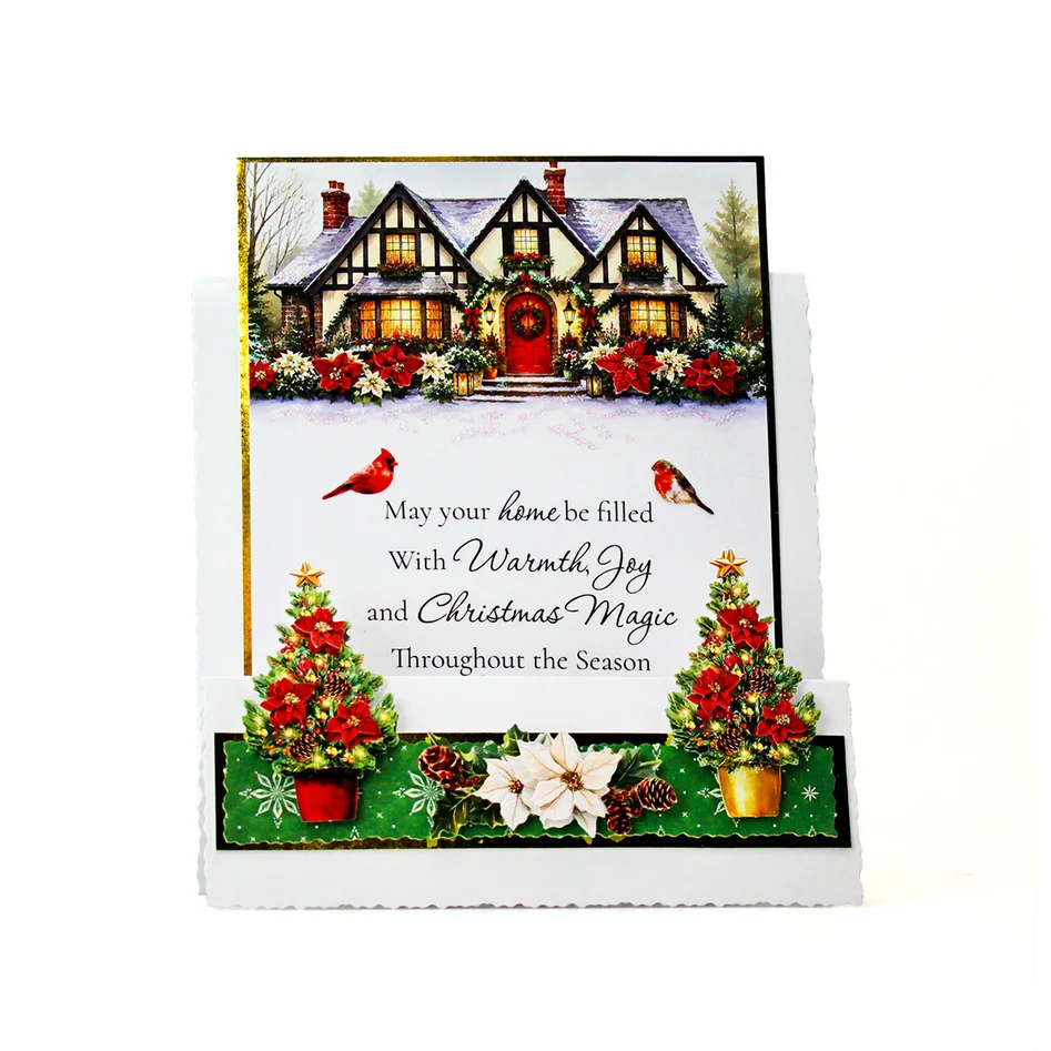 Katy Sue Designs – Poinsettia Garden Scene Stash paperilajitelma (24 kpl)