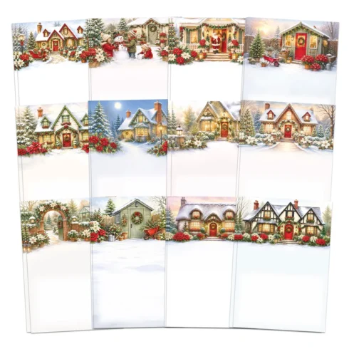 Katy Sue Designs – Poinsettia Garden Scene Stash paperilajitelma (24 kpl)