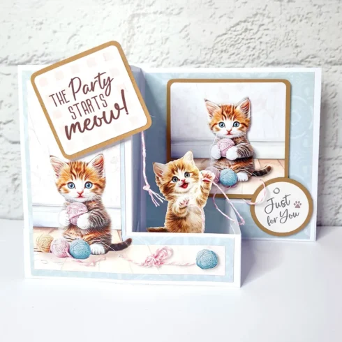 Katy Sue Designs – Crafty Kittens 3D-arkit ja korttikuvat (24+24kpl) A4