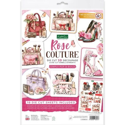 Katy Sue Designs – Rose Couture 3D-arkit (10 kpl) A4