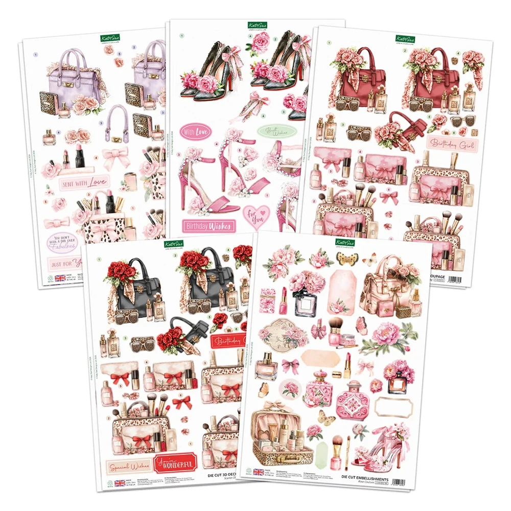 Katy Sue Designs – Rose Couture 3D-arkit (10 kpl) A4
