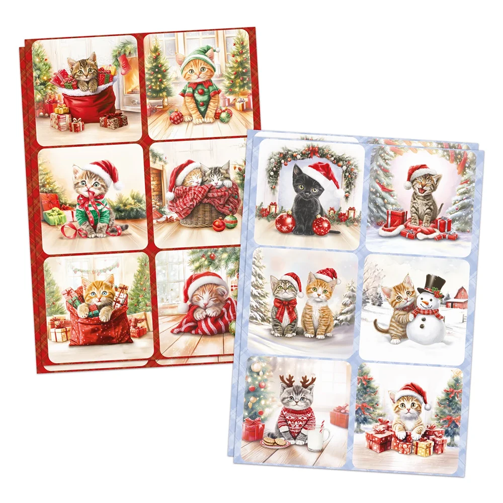Katy Sue Designs – Christmas Cats 3D-arkit ja korttikuvat (24+24kpl) A4