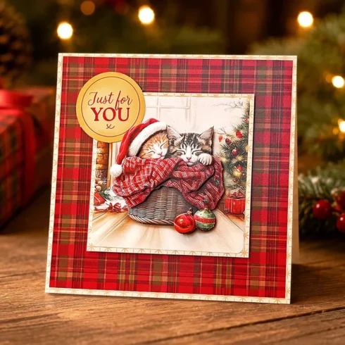 Katy Sue Designs – Christmas Cats 3D-arkit ja korttikuvat (24+24kpl) A4