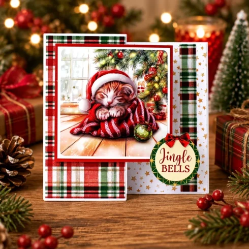 Katy Sue Designs – Christmas Cats 3D-arkit ja korttikuvat (24+24kpl) A4