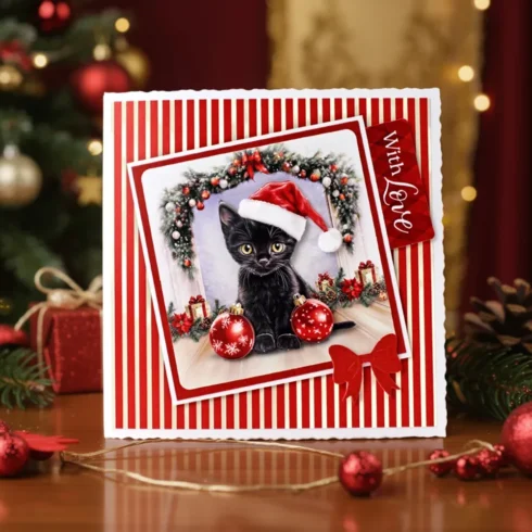 Katy Sue Designs – Christmas Cats 3D-arkit ja korttikuvat (24+24kpl) A4