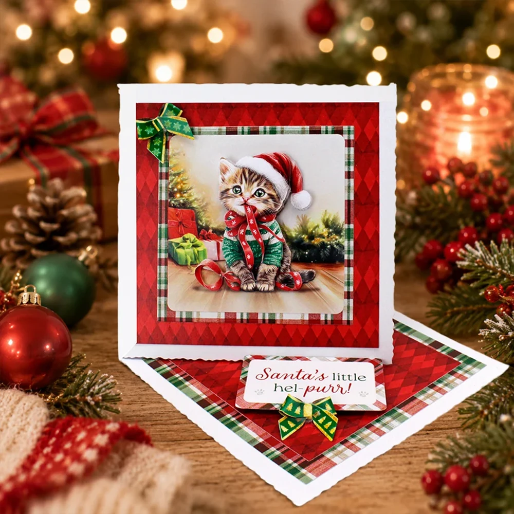 Katy Sue Designs – Christmas Cats 3D-arkit ja korttikuvat (24+24kpl) A4