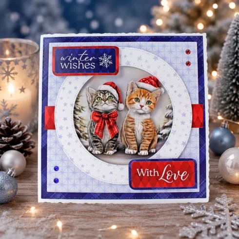 Katy Sue Designs – Christmas Cats 3D-arkit ja korttikuvat (24+24kpl) A4
