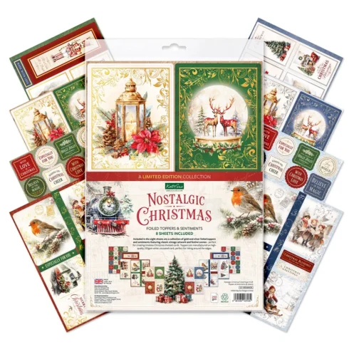 Katy Sue Designs – Nostalgic Christmas folioidut leikekuva-arkit (8 kpl)