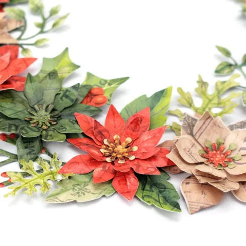 Katy Sue Designs – Vintage Christmas Flowers & Leaves leikekuvat (752kpl) A4