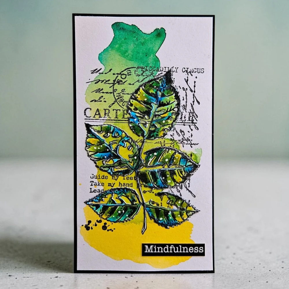 AALL & Create Stamp – Hearted Nature Still Green leimaisinsetti A6 - Image 2