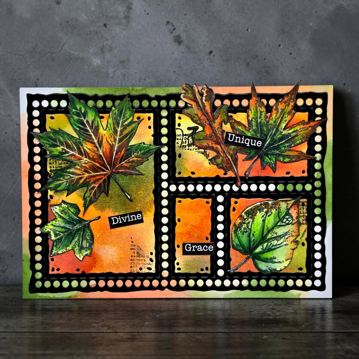 AALL & Create Stamp – Hearted Nature Unbe-leaf-able leimaisinsetti A6 - Image 2