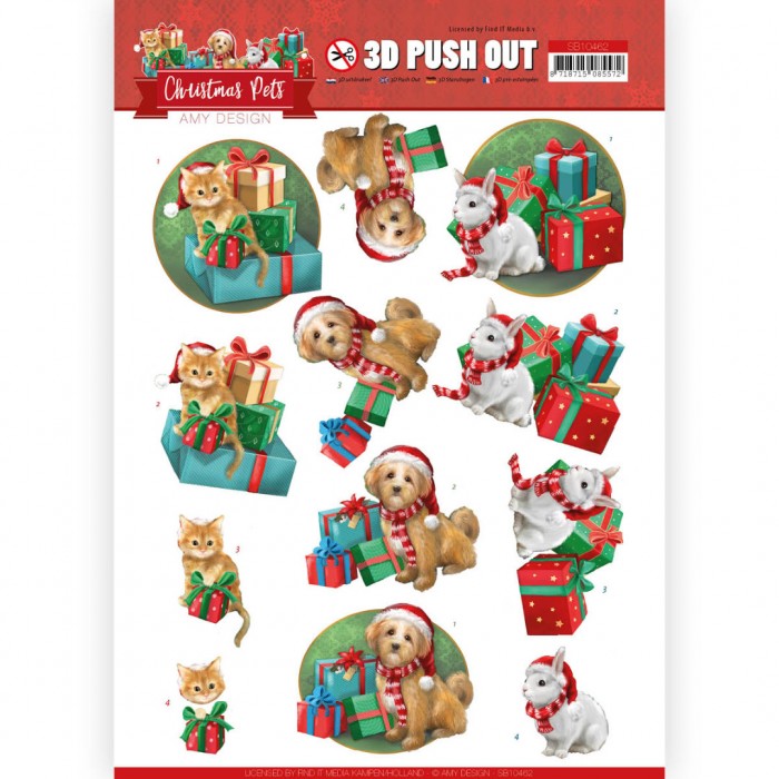 Amy Design 3D-arkki Christmas Pets Presents