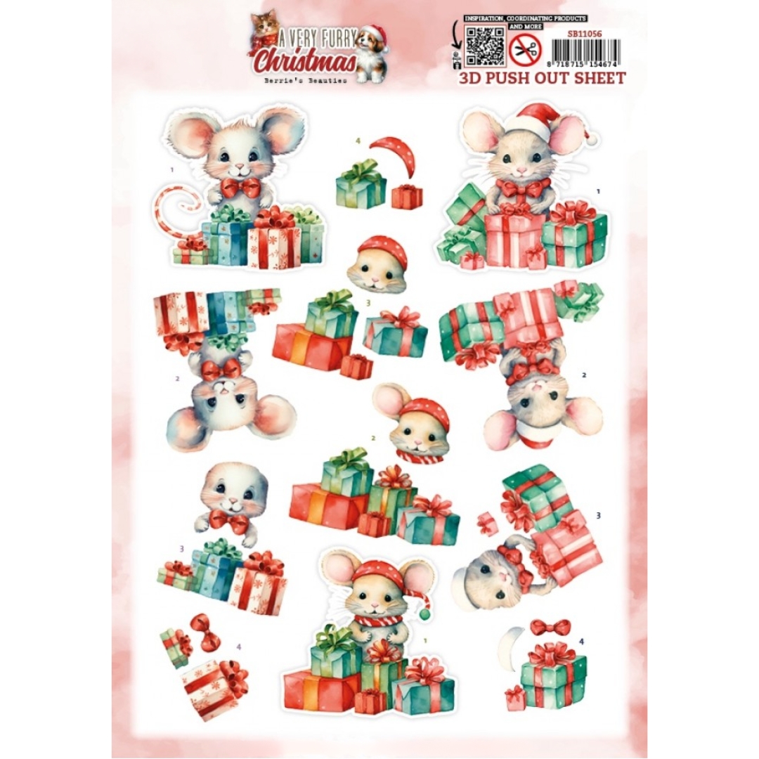 Berrie’s Beauties 3D-arkki A Very Furry Christmas Mouse