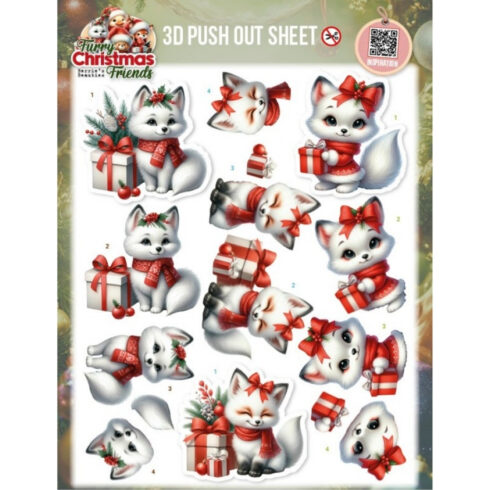 Berrie’s Beauties 3D-arkki Furry Christmas Friends Christmas White Fox