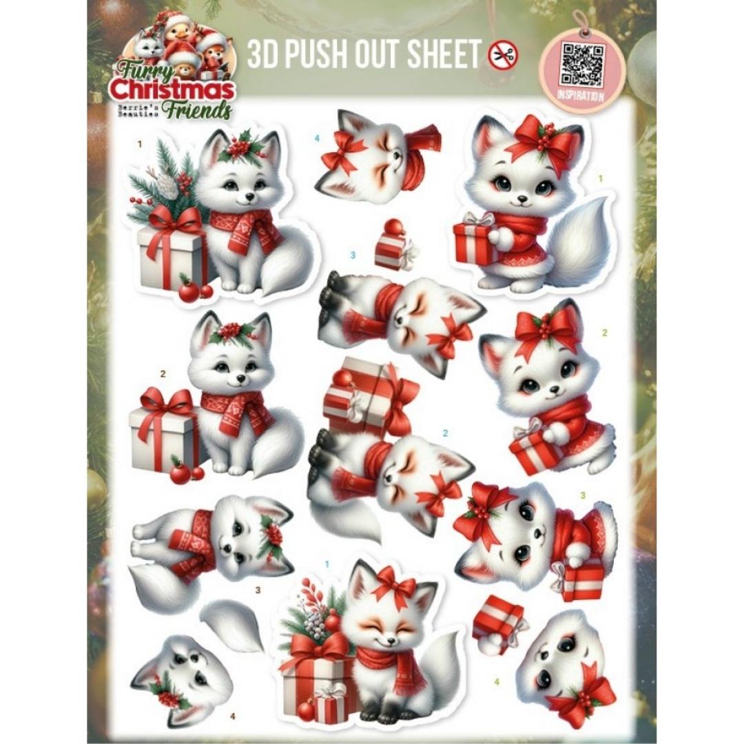 Berrie’s Beauties 3D-arkki Furry Christmas Friends Christmas White Fox
