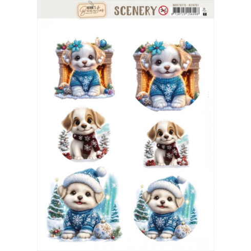 Berrie’s Beauties – Christmas Dog korttikuvat (6 kpl)