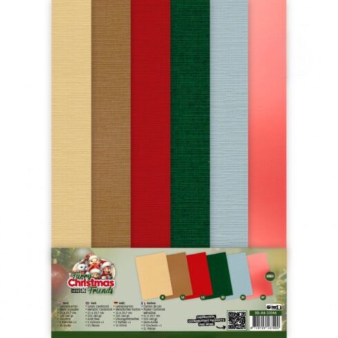 Berrie’s Beauties Linen Card Furry Christmas Friends kartonkilajitelma 250gsm (20+1 kpl)