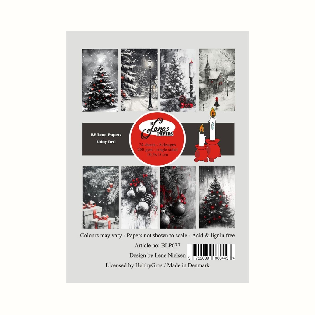 By Lene Papers Shiny Red paperilajitelma A6