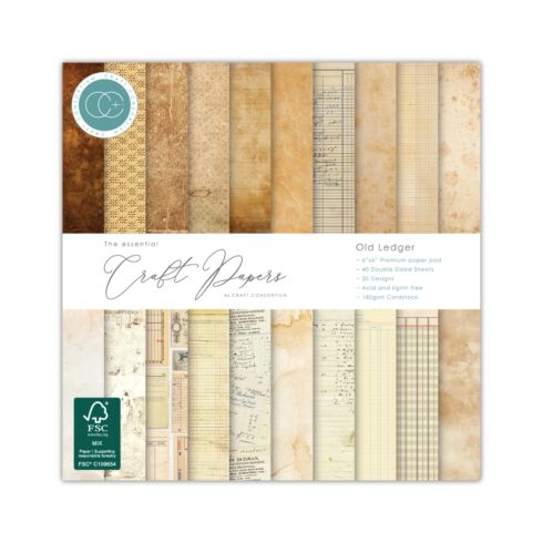 Craft Consortium Old Ledger paperilehtiö 15 x 15 cm