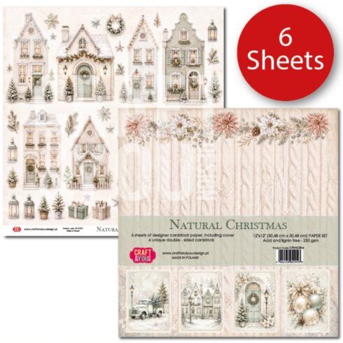 Craft & You Design – Natural Christmas paperilajitelma 30 x 30 cm