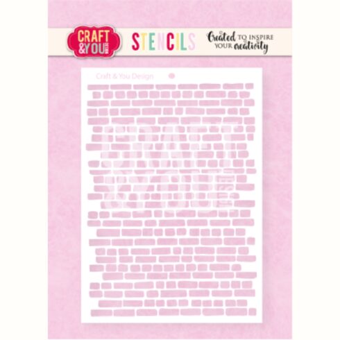 Craft & You Design Stencil Bricks sapluuna A6