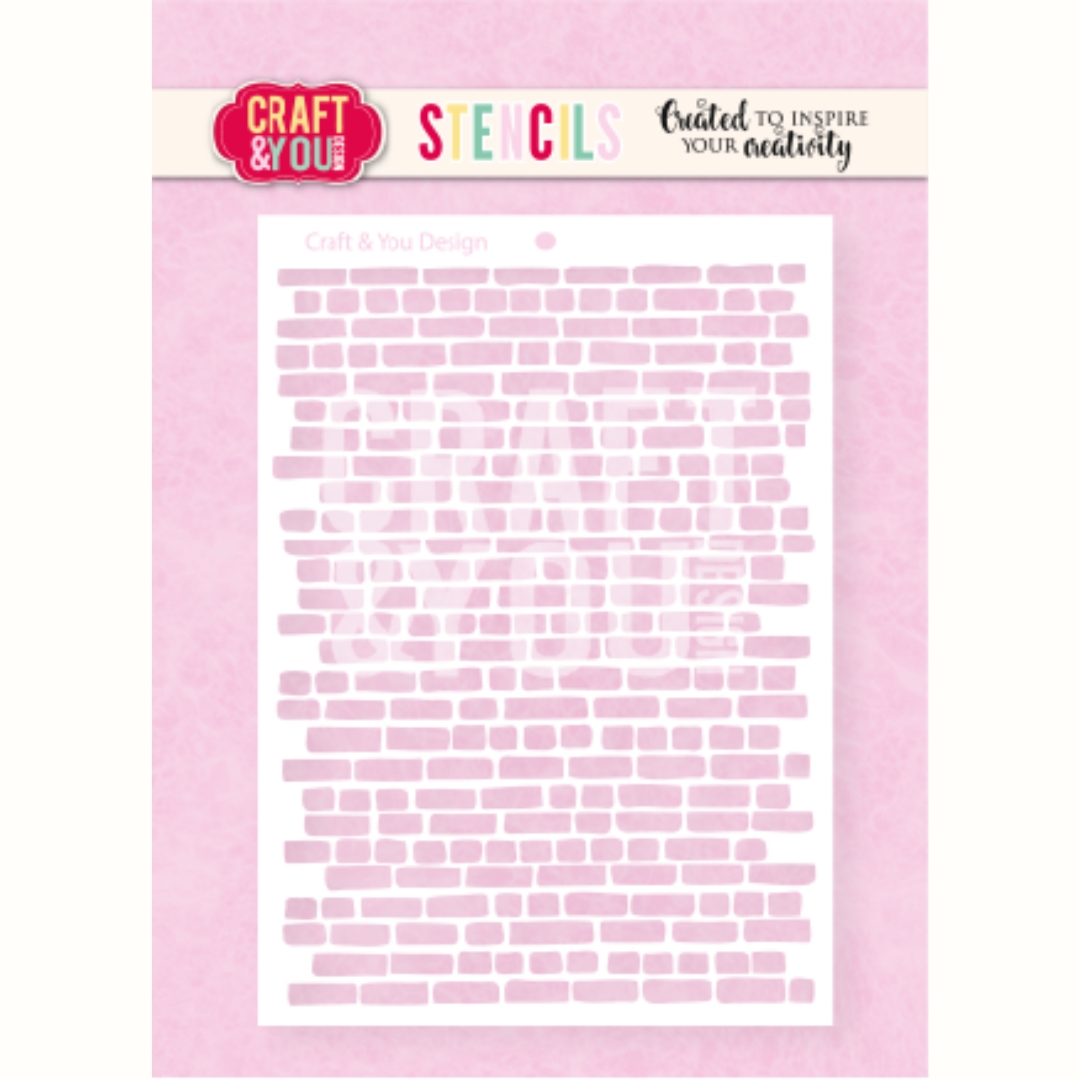 Craft & You Design Stencil Bricks sapluuna A6