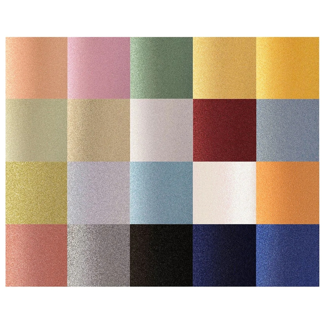 Glitter Cardstock MIX Kimallekartonki lajitelma A4 250gsm (50 kpl)