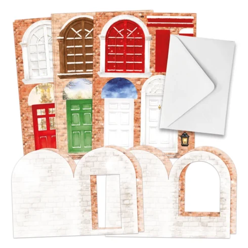 Katy Sue Designs Card Making Kit Christmas Windows Doors Korttipakkaus 12