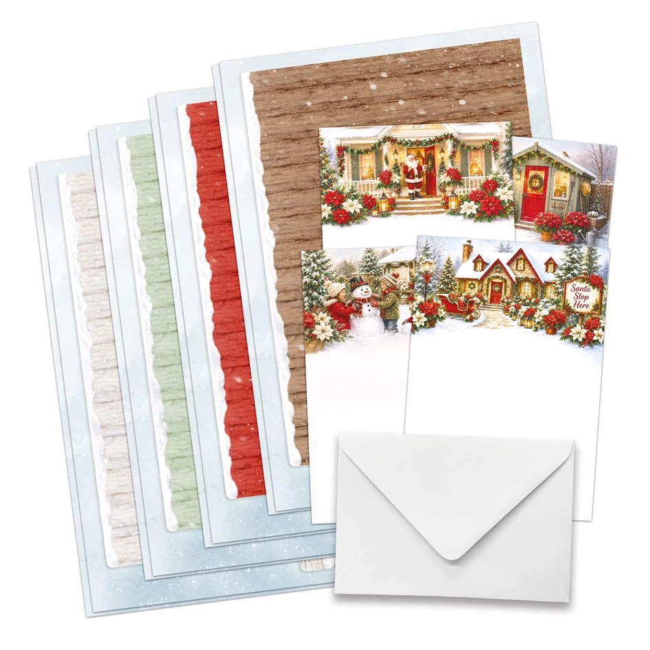 Katy Sue Designs Card Making Kit – Poinsettia Garden Picket Fence Korttipakkaus (8 kpl) - Image 10
