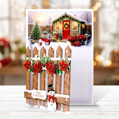Katy Sue Designs Card Making Kit Poinsettia Garden Picket Fence Korttipakkaus5