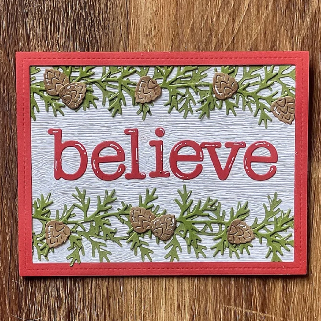 Lawn Fawn stanssi – PINECONE AND LEAVES BORDER - Image 2