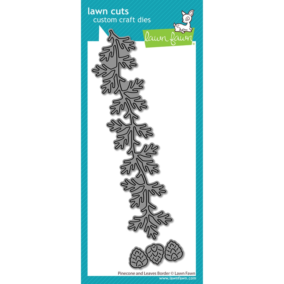 Lawn Fawn stanssi PINECONE AND LEAVES BORDER