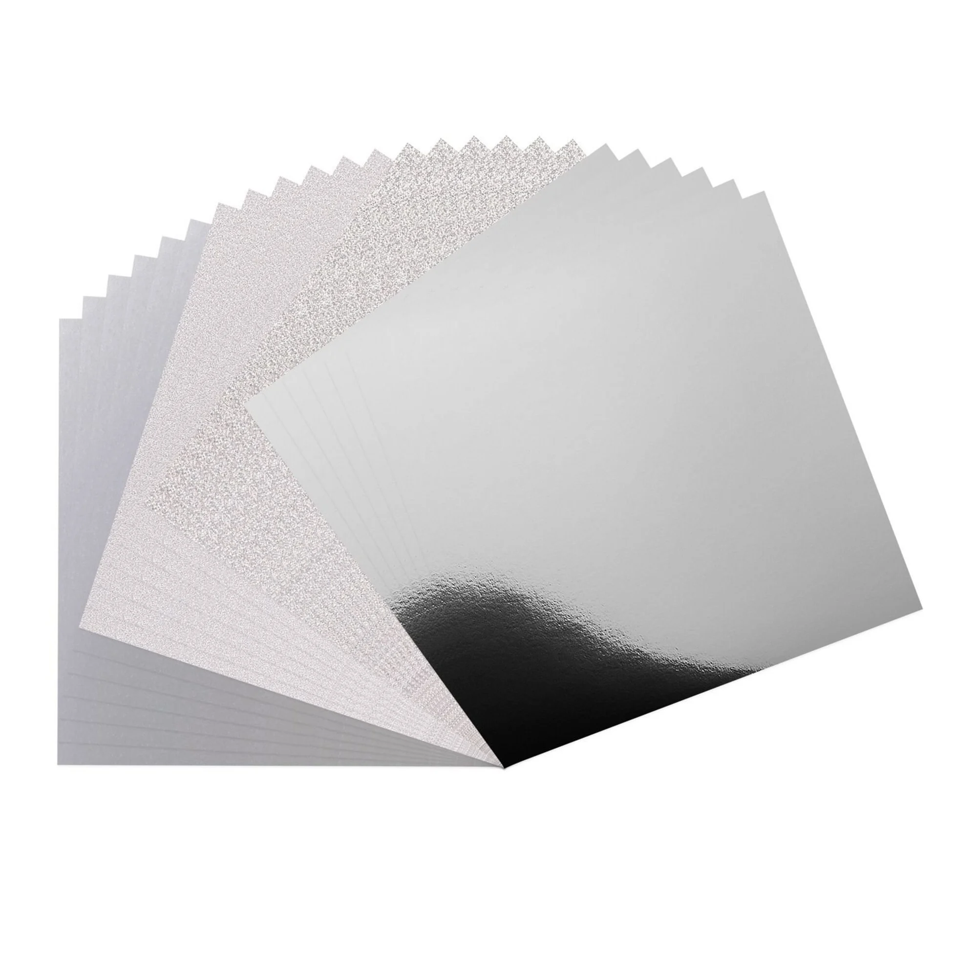Luxury Silver Cardstock Multi kartonkilajitelma 30x30cm 250gsm (24 kpl)