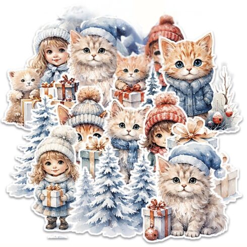 Paper Favourites Die-Cuts Cozy Winter Friends leikekuvat (20 kpl)