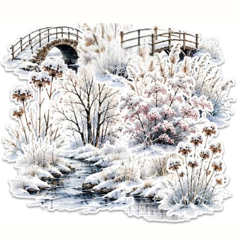 Paper Favourites Die-Cuts – Frosted Landscapes leikekuvat (22 kpl)