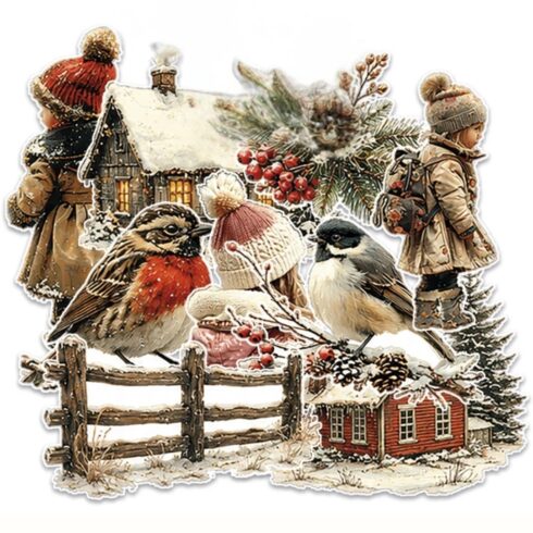 Paper Favourites Die-Cuts Silent Winter leikekuvat (20 kpl)
