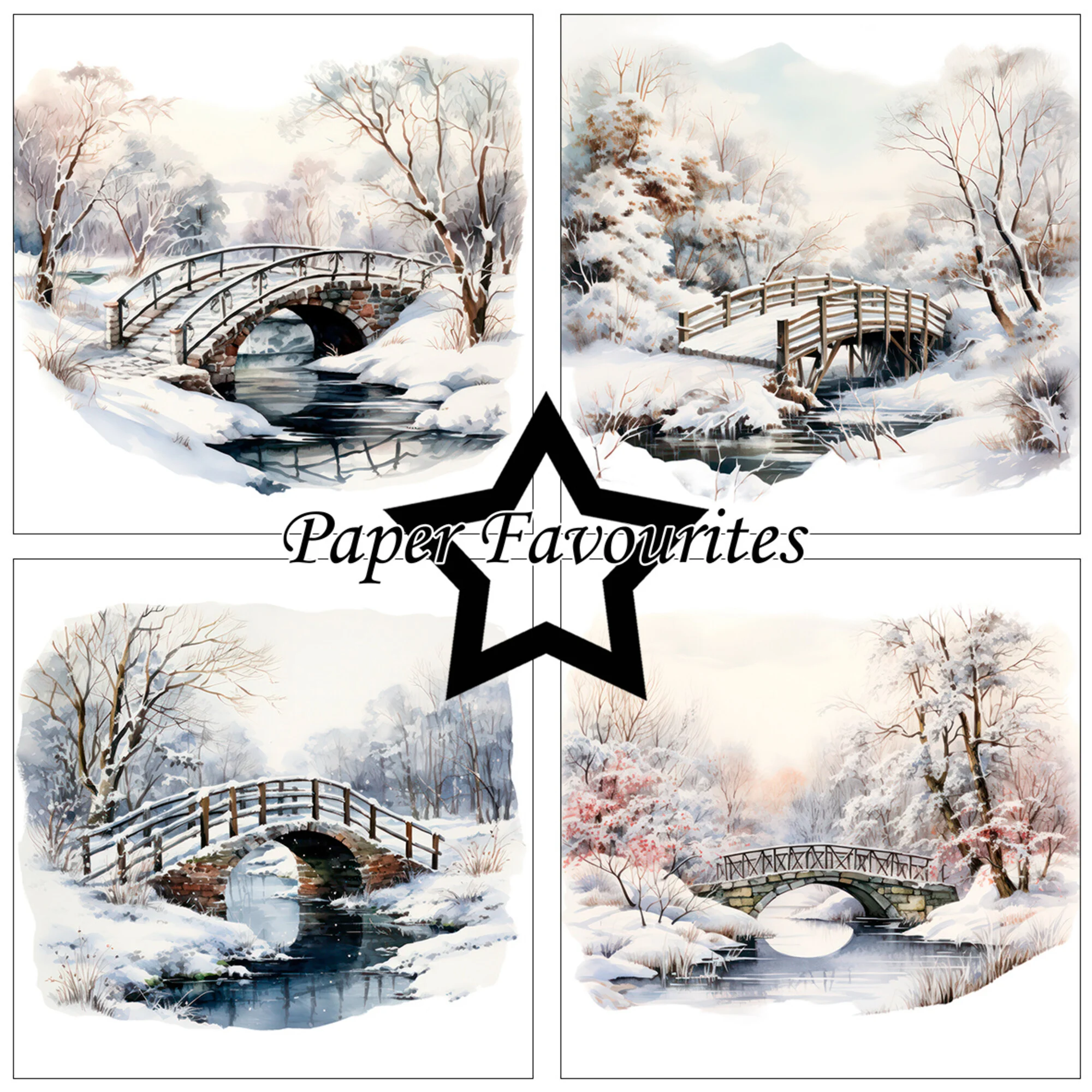 Paper Favourites – Frosted Landscapes paperilajitelma 15 x 15 cm - Bild 3