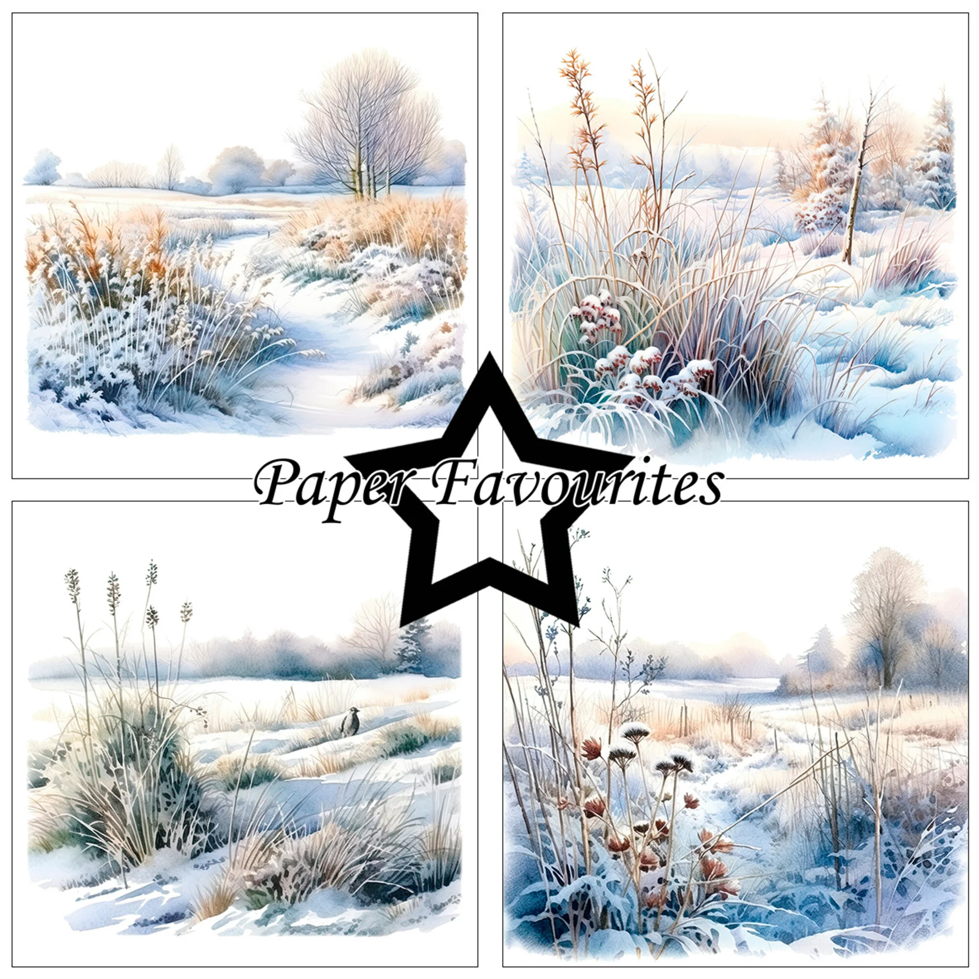 Paper Favourites – Frosted Landscapes paperilajitelma 15 x 15 cm - Bild 2