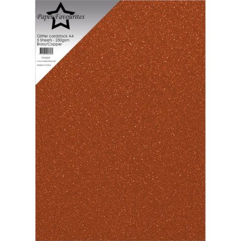 Paper Favourites Glitter Cardstock BrassCopper Kimallekartonki A4 250gsm