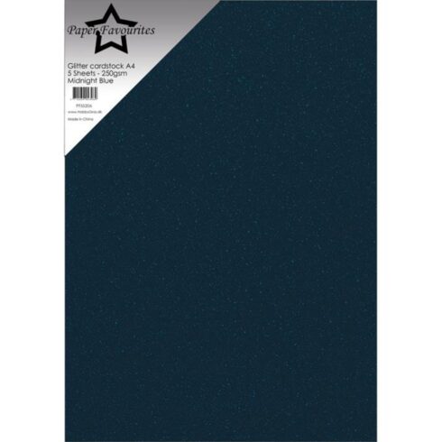Paper Favourites Glitter Cardstock Midnight Blue Kimallekartonki A4 250gsm