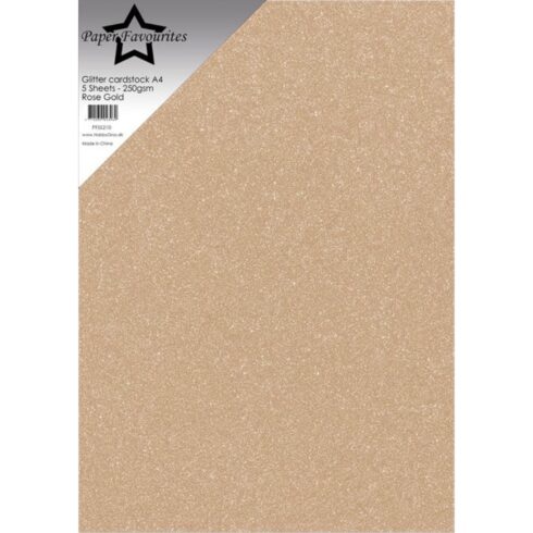 Paper Favourites Glitter Cardstock Rose Gold Kimallekartonki A4 250gsm