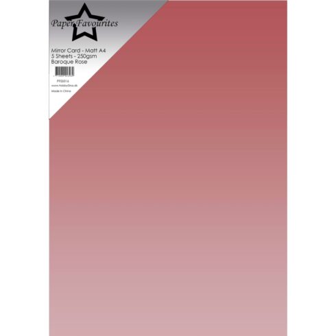 Paper Favourites Mirror Card Matt Baroque Rose Peilikartonki A4 250gsm (5 kpl)