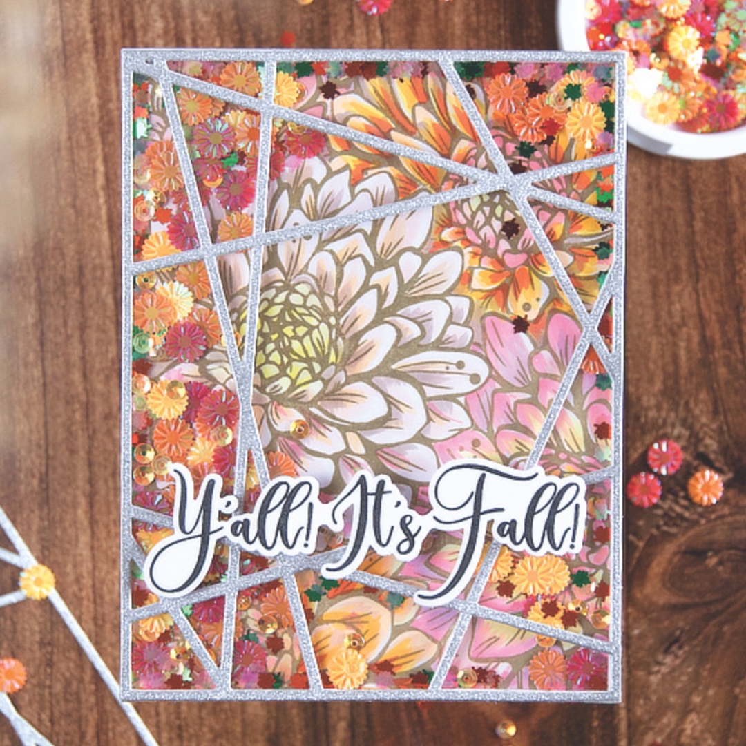 Picket Fence Studios shaker sequin mix – ORANGE BOTTLECAP FLOWERS - Image 3