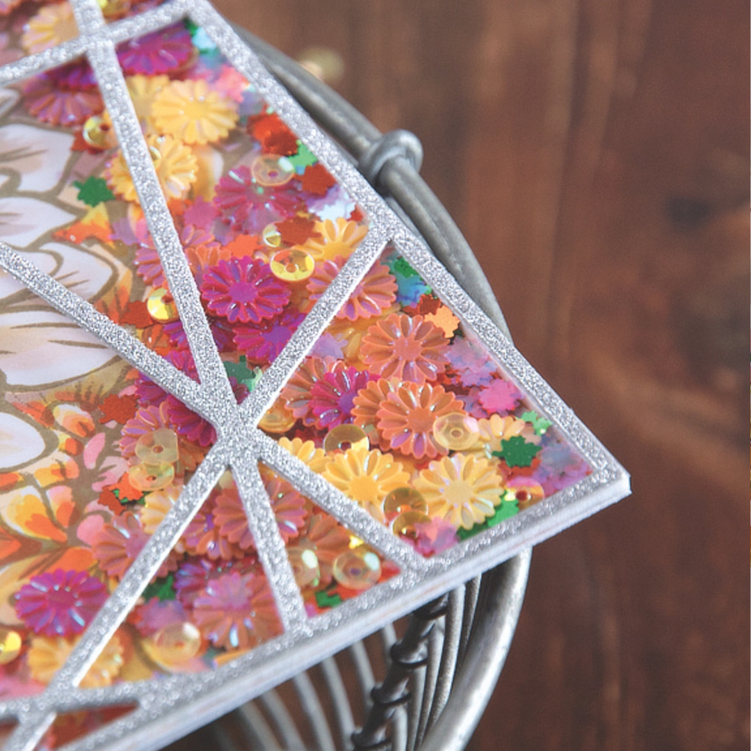 Picket Fence Studios shaker sequin mix – ORANGE BOTTLECAP FLOWERS - Image 2