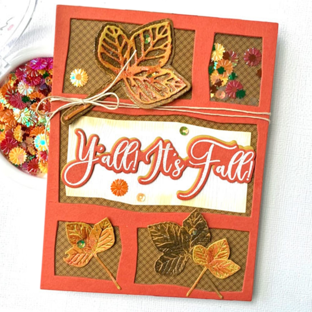 Picket Fence Studios shaker sequin mix – ORANGE BOTTLECAP FLOWERS - Image 5