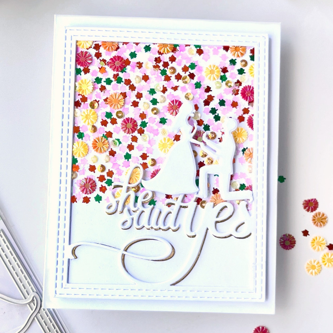 Picket Fence Studios shaker sequin mix – ORANGE BOTTLECAP FLOWERS - Image 6