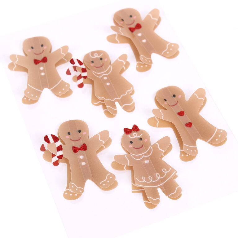 Rosie's Studio Sleigh Bells Ring – Dimensional Acetate Stickers Gingerbread 3D-tarrat - Image 2
