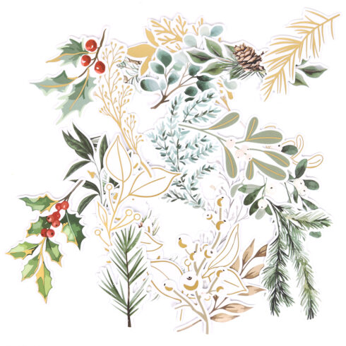 Rosies Studio Sleigh Bells Ring – Clear Foliage Stickers tarra